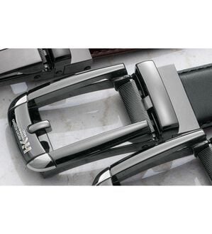 「＜ヒロココシノ＞ダブルの技でスゴ楽ベルト（メンズベルト）」｜ピンブラック