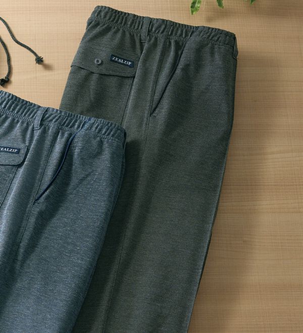 「紳士の為の爽やか鹿の子リラックスパンツ（メンズルームウェア）」｜チャコール