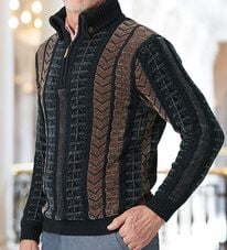 「衿暖かふっくらモールセーター（メンズニット・セーター）」