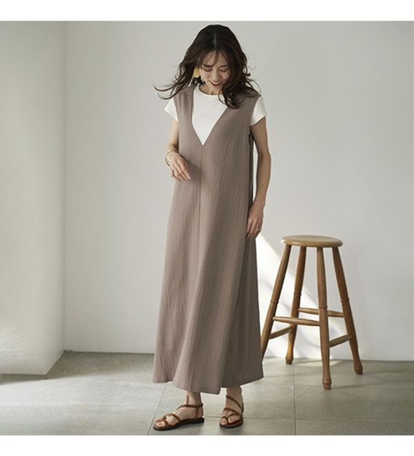 BELLUNA（ベルーナ）の「サラっと素材バックリボンワンピース（その他ワンピース）」｜詳細画像