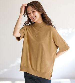 BELLUNA（ベルーナ）の「ガシガシ洗える！涼しげ夏用ドルマンニット（ニット・セーター）」｜キャメル