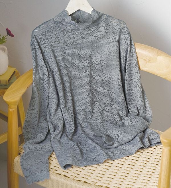 BELLUNA（ベルーナ）の「重ね着を楽しむ冬インナー！レースプルオーバー（カットソー）」｜詳細画像