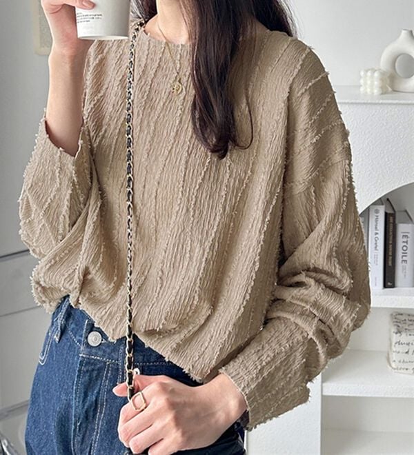 GeeRA（ジーラ）の「シャギージャカードボートネックカットソー（カットソー）」｜詳細画像