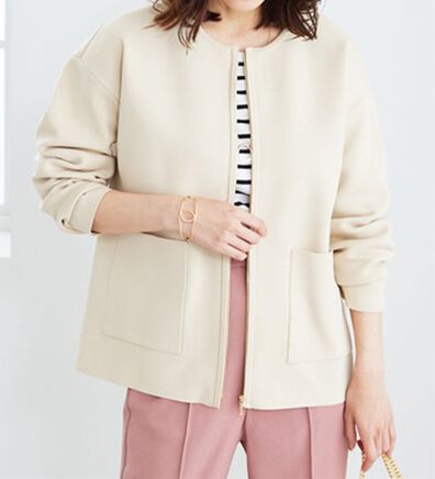 BELLUNA（ベルーナ）の「ジップ使いニットブルゾン（ブルゾン）」