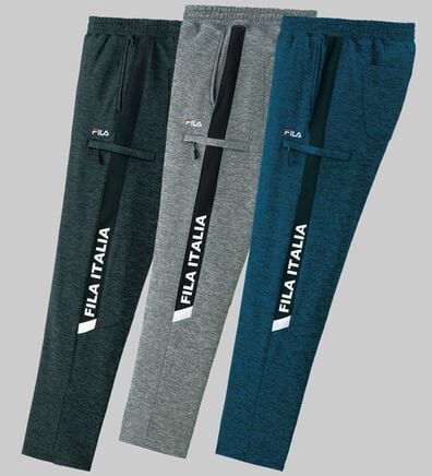 「【３本組】＜フィラ＞裏起毛杢調アクティブパンツ（メンズフルレングスパンツ）」
