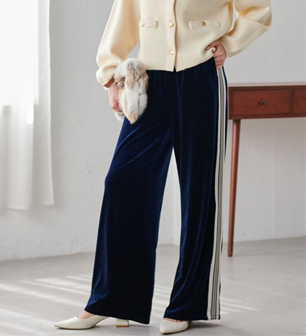 サイドラインベロアトラックパンツ - ベルーナ【公式】