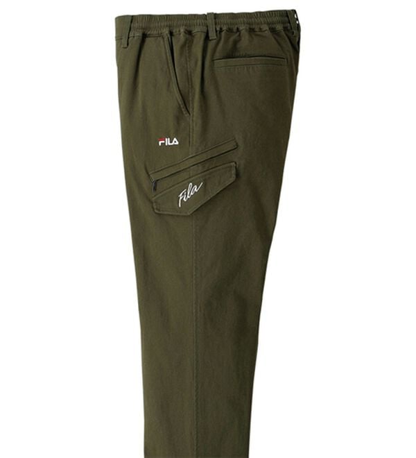 「＜フィラ＞素材で選べる！コットンストレッチカーゴ（メンズフルレングスパンツ）」｜カーキチノ