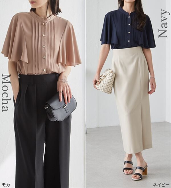 RANAN（ラナン）の「【新色追加】ひんやり！ピンタックフレアー袖ブラウス（ブラウス）」｜詳細画像