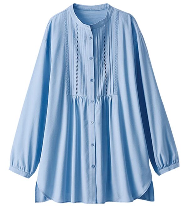 BELLUNA（ベルーナ）の「華やかレース&times;ピンタックシャツチュニック（チュニック）」｜詳細画像