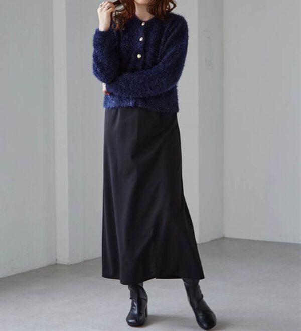 RANAN（ラナン）の「ゴールド調ボタンラメシャギーカーディガン（ニットカーディガン）」｜詳細画像