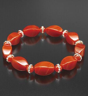 「健康赤メノウダイヤカット開運ブレスレット（ブレスレット・バングル）」｜1