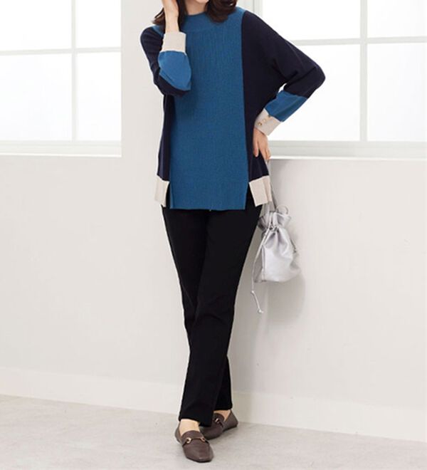 BELLUNA（ベルーナ）の「裏起毛ツイル素材ストレッチパンツ（フルレングスパンツ）」｜詳細画像