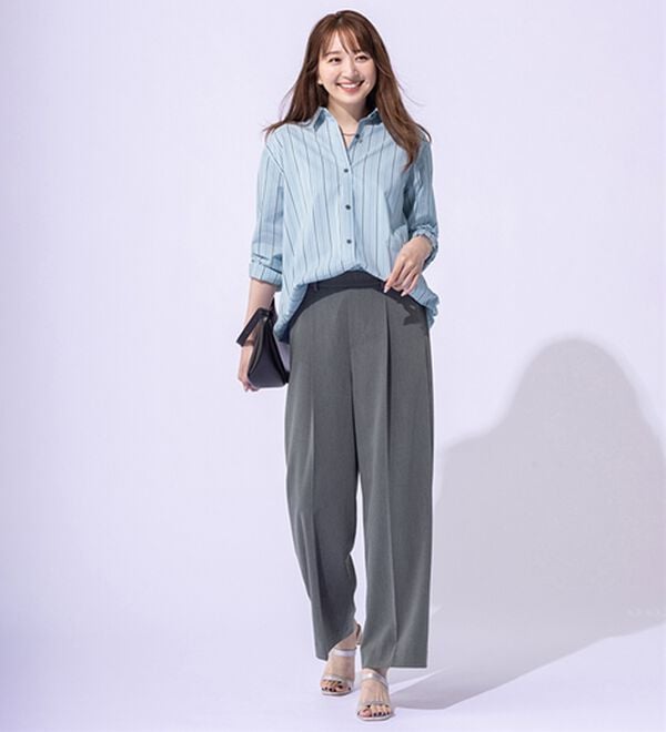 BELLUNA（ベルーナ）の「＜ＳＯＬＯＴＥＸ（Ｒ）＞ストレッチビッグシャツ（シャツ）」｜詳細画像