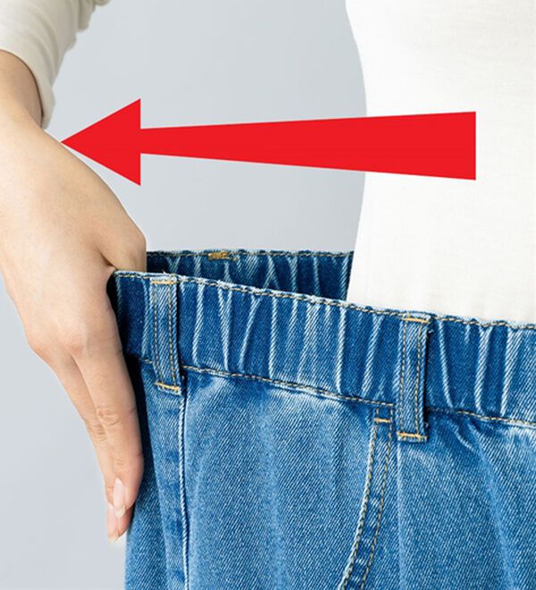 ルフラン（ルフラン）の「【２本組】丸みが可愛いデニムパンツ（フルレングスパンツ）」｜詳細画像