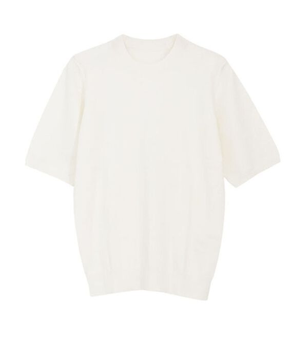 Pierrot（ピエロ）の「【洗濯機で洗える】【ＵＶカット】シルクタッチ半袖ニット（ニット・セーター）」｜詳細画像