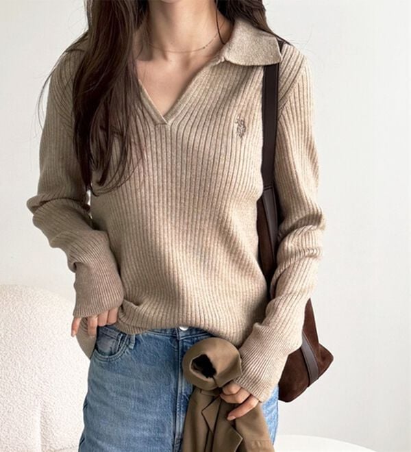 GeeRA（ジーラ）の「【U.S. POLO ASSN.】ポロ衿リブニット（ニット・セーター）」｜詳細画像