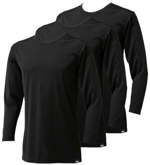 「【３枚組】＜フィラ＞ホットテック　柔らか裏起毛インナー（メンズ肌着・インナーウェア）」｜ブラック 長袖丸首