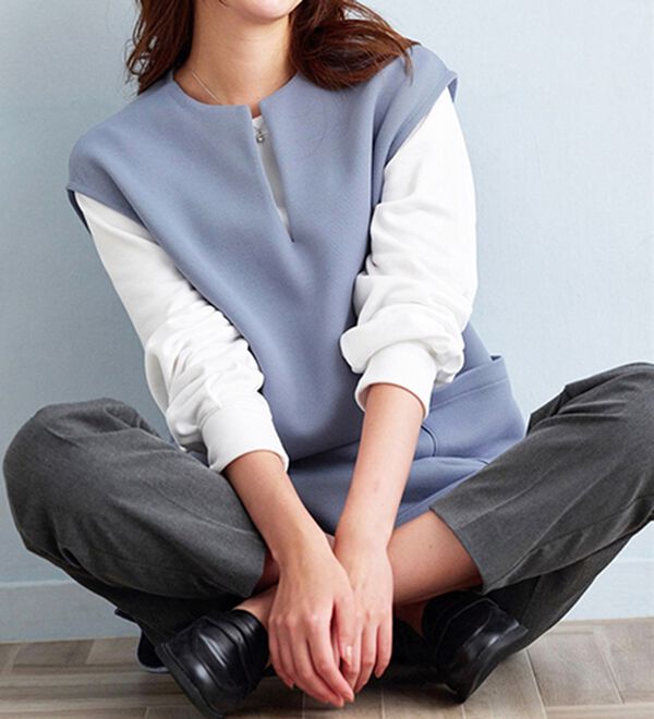 BELLUNA（ベルーナ）の「【2点セット】静電気防止インナー付ベストアンサンブル（アンサンブル）」｜詳細画像