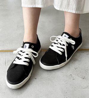 GeeRA（ジーラ）の「【ＵＳ．ＰＯＬＯ．ＡＳＳＮ】レースアップスニーカー（スニーカー）」｜ブラック