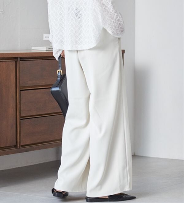 RANAN（ラナン）の「ひんやり！とろみ2タック体型カバーパンツ（フルレングスパンツ）」｜詳細画像