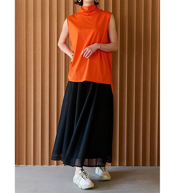 RANAN（ラナン）の「メッシュ素材フレアースカート（ひざ丈スカート）」｜詳細画像