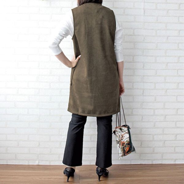 BELLUNA（ベルーナ）の「スエード調素材ボタン使いジャンパードレス（チュニック）」｜詳細画像