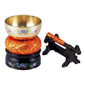 「蒔絵模様入り　りん台５点セット（仏壇・仏具）」｜鉄仙