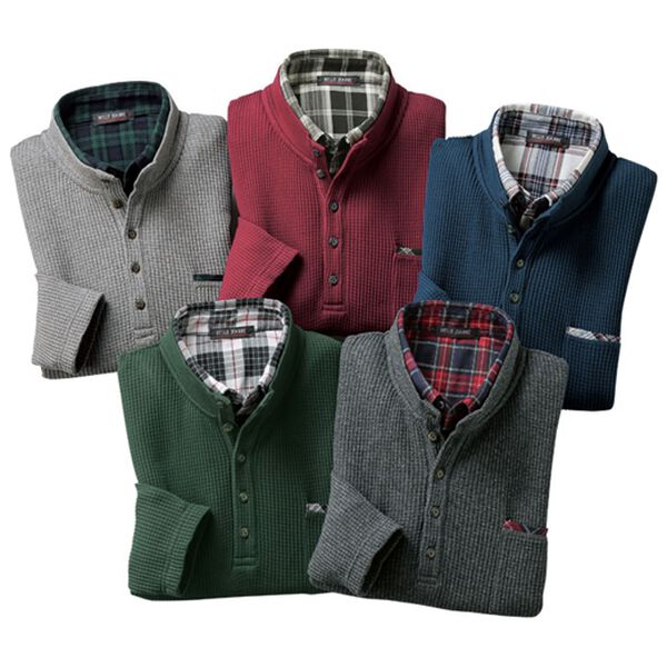 「重ね着いらずのダブル衿トレーナー（メンズトレーナー）」｜詳細画像