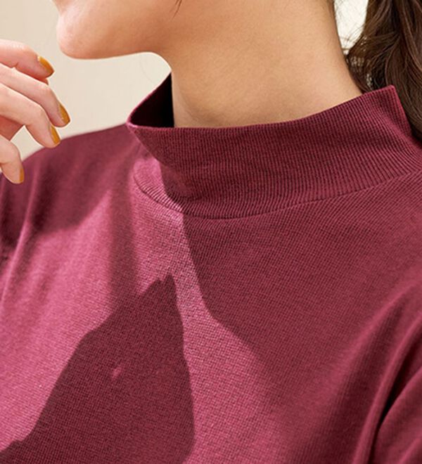 BELLUNA（ベルーナ）の「綿混リブハイネックプルオーバー（カットソー）」｜詳細画像