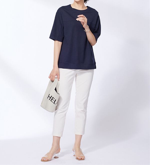 BELLUNA（ベルーナ）の「涼感素材切替デザインプルオーバー（カットソー）」｜詳細画像