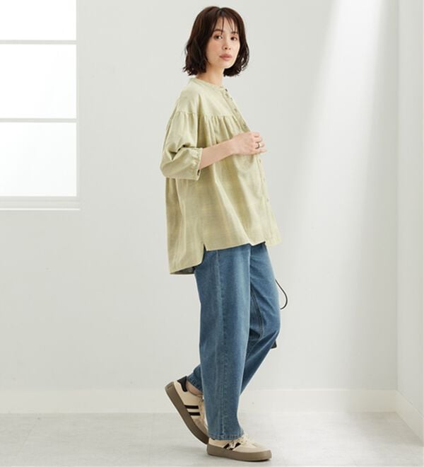 BELLUNA（ベルーナ）の「ダブルガーゼ素材切替デザインブラウス（ブラウス）」｜詳細画像