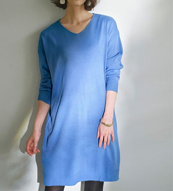 RANAN（ラナン）の「カシミヤタッチニットチュニックワンピース（チュニック）」｜詳細画像