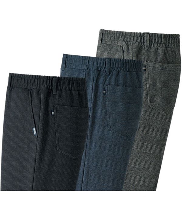 「【３本組】そのままお出かけジャージパンツ（メンズフルレングスパンツ）」｜チェック柄