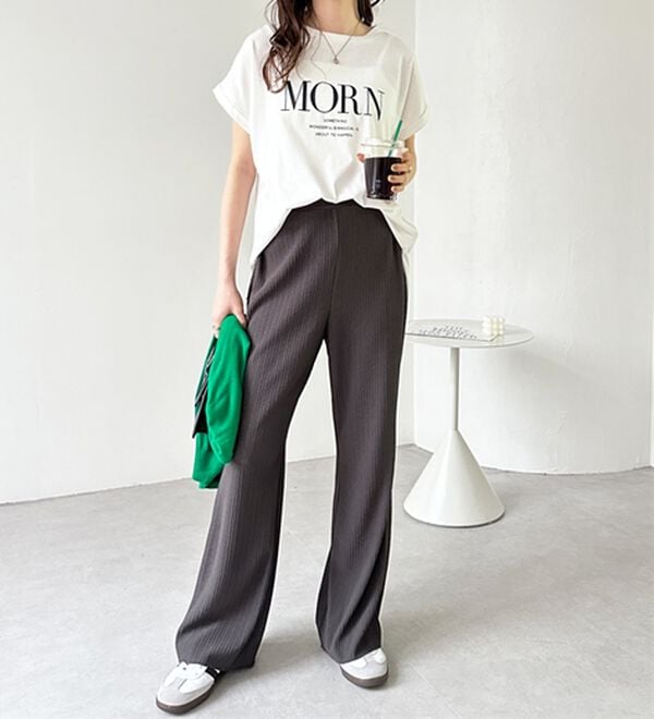 GeeRA（ジーラ）の「セルフカット美脚魅せセミフレアパンツ（フルレングスパンツ）」｜詳細画像