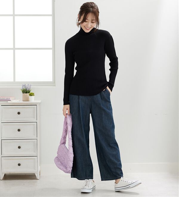 BELLUNA（ベルーナ）の「【安心感あるプチプラニット】リブニットタートルネックプルオーバー（ニット・セーター）」｜詳細画像