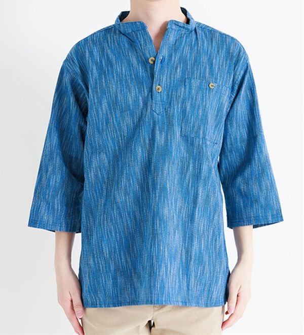 「ざっくり木綿のゆったりリラックスシャツ（メンズシャツ）」｜詳細画像