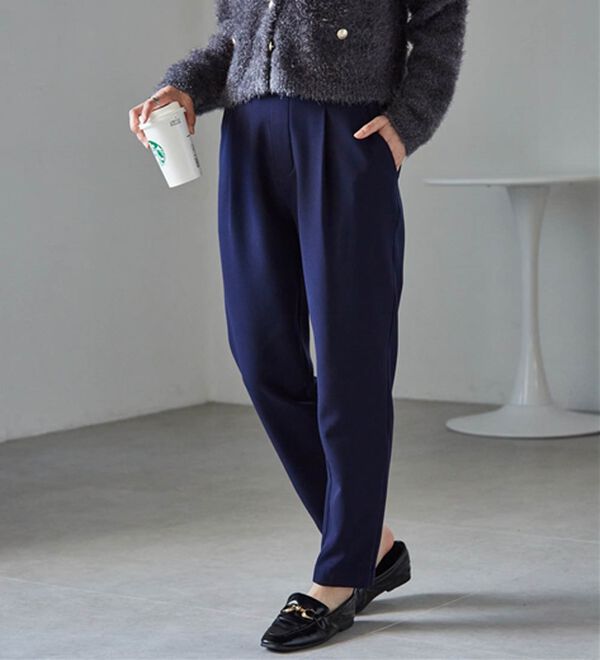 RANAN（ラナン）の「あったか！裏起毛美脚シルエットタックパンツ（フルレングスパンツ）」｜詳細画像