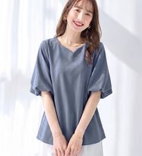 alotta（アロッタ）の「【接触冷感】パフ袖ハートネックブラウスＴシャツ（ブラウス）」