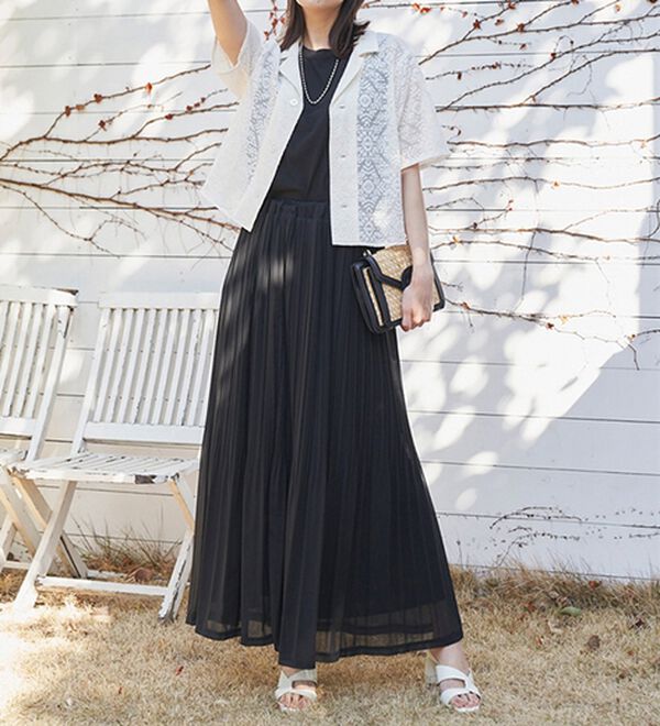 RANAN（ラナン）の「オープンカラーメッシュレースシャツ（シャツ）」｜詳細画像