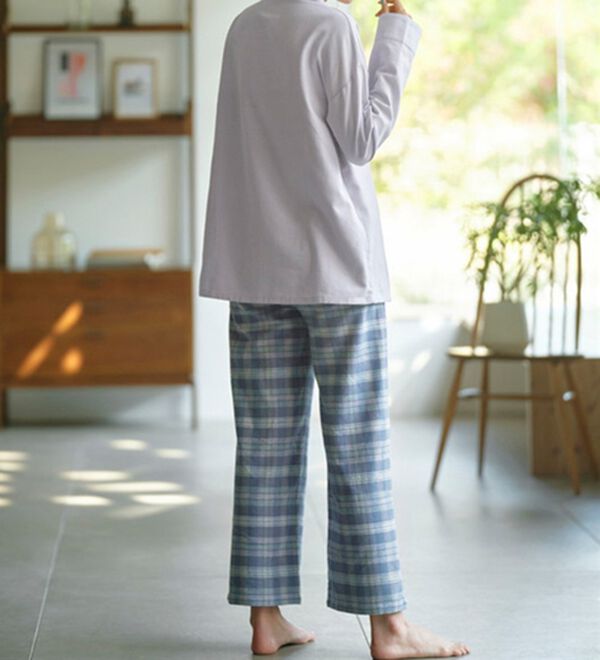 YU'NOW（ユナウ）の「【上下２点セット】コットンネルシャツパジャマセット（パジャマ・ルームウェア）」｜詳細画像