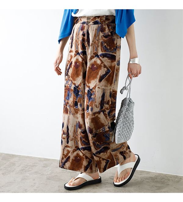 GeeRA（ジーラ）の「プリントリラックスワイドパンツ（フルレングスパンツ）」｜詳細画像