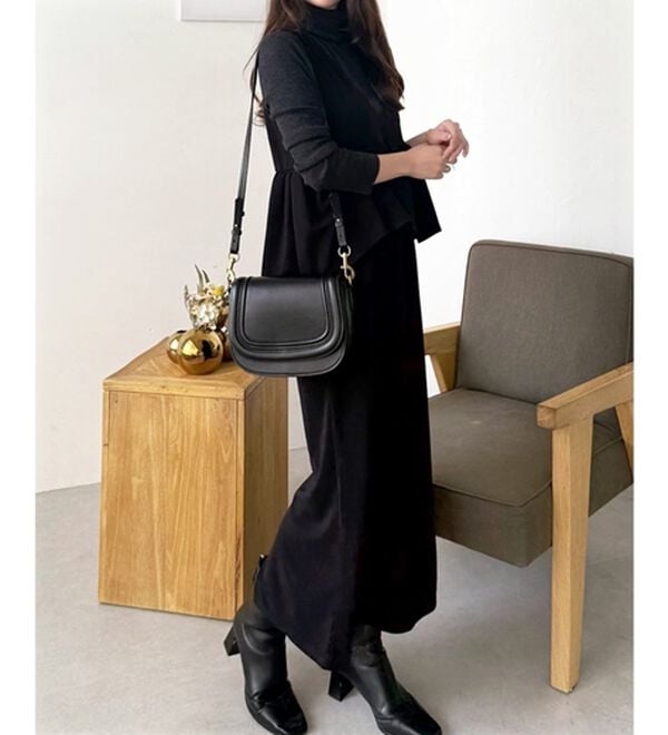 GeeRA（ジーラ）の「【再入荷】楽ちん！ペプラムジャンパースカート（ジャンパースカート）」｜詳細画像