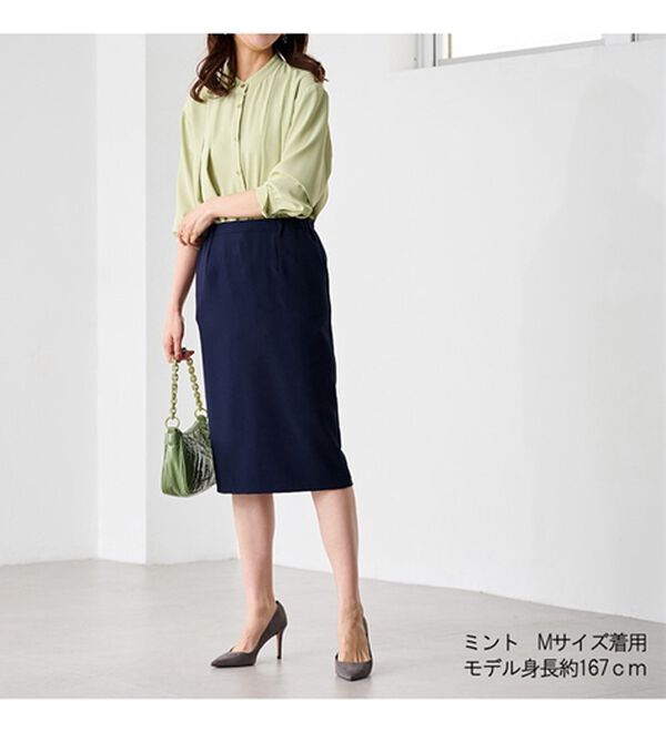 RANAN（ラナン）の「タックデザインバンドカラーシャツ（シャツ）」｜詳細画像