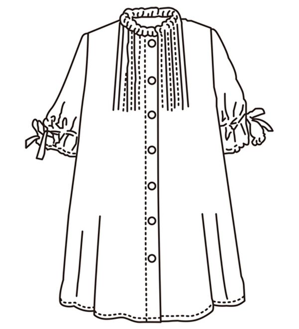 BELLUNA（ベルーナ）の「＜たくさん食べてもお腹安心！＞綿１００％ピンタック使いプリントチュニック（チュニック）」｜詳細画像