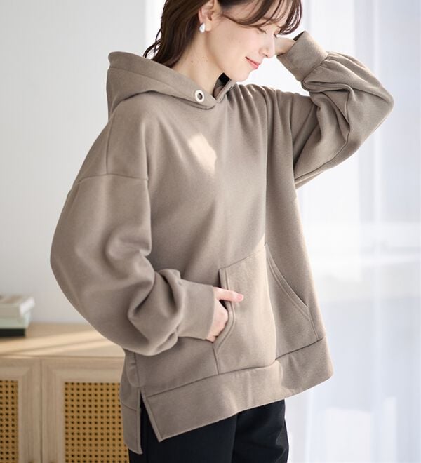 Viola e Viola（ヴィオラ エ ヴィオラ）の「【毛玉になりにくい】ふんわり柔らか裏起毛パーカー（パーカー）」｜詳細画像