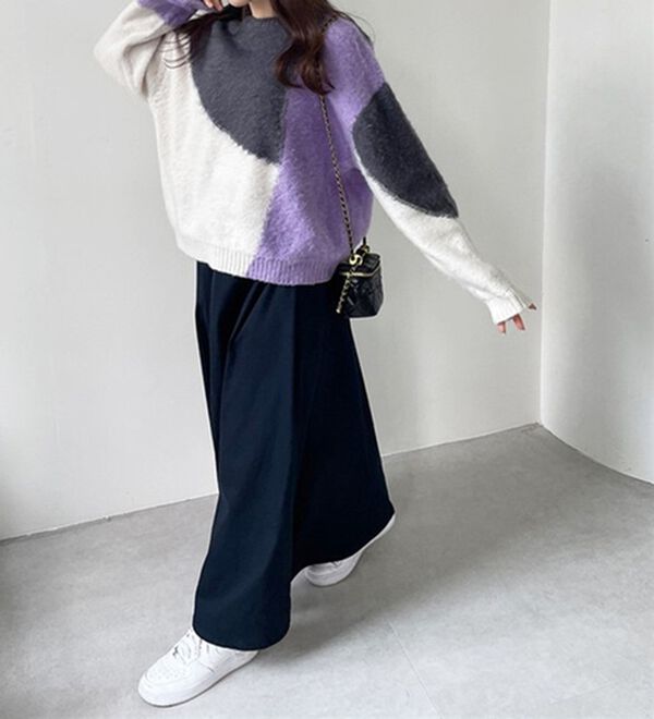 RANAN（ラナン）の「カラーブロッキングニットプルオーバー（ニット・セーター）」｜詳細画像