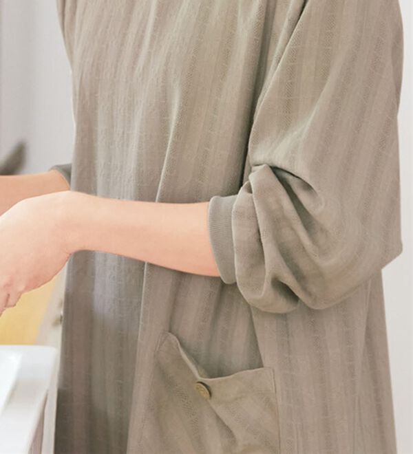 「【２色組】綿１００％ドビー織素材の家事チュニック（パジャマ・ルームウェア）」｜詳細画像