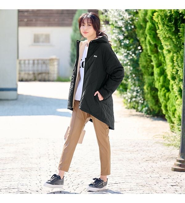RANAN（ラナン）の「【新色追加】＜ＦＩＬＡ＞裏ボアフリースキルトコート（ハーフコート）」｜詳細画像