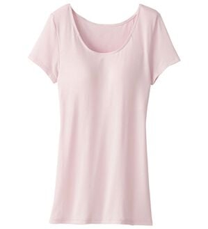 LAVIENNE（ラヴィエンヌ）の「＜さらりラボ＞カップ付半袖インナー（ブラトップ・カップ付きインナー）」｜ピンク