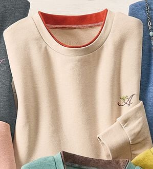 ルフラン（ルフラン）の「よりどり配色ロングプルオーバー（カットソー）」｜アイボリー